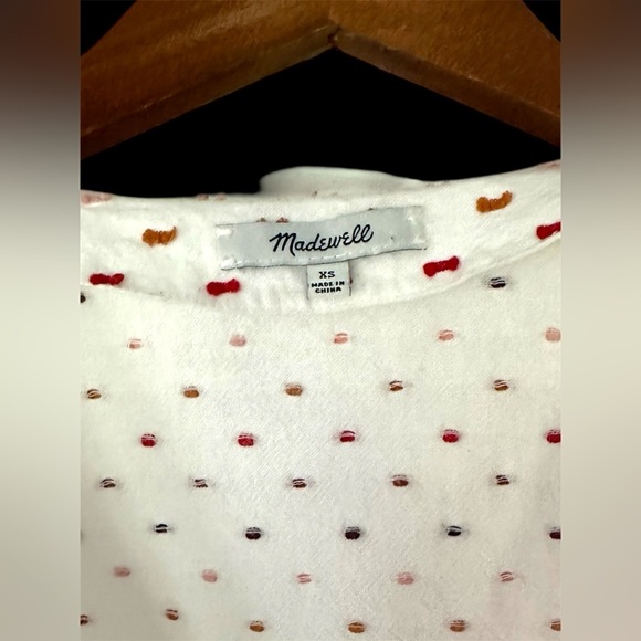 Madewell White Wrap Blouse with Stitching Detail Size XS - Picture 4 of 6